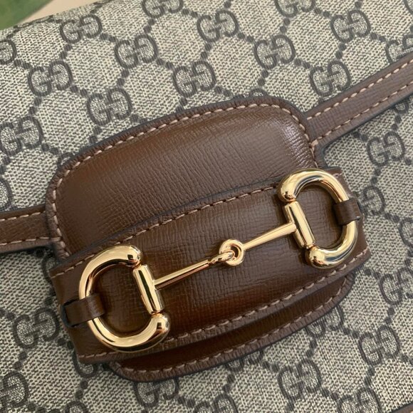 Gucci Beige/Brown GG Coated Canvas Horsebit 1955 Shoulder - Picture 3 of 9